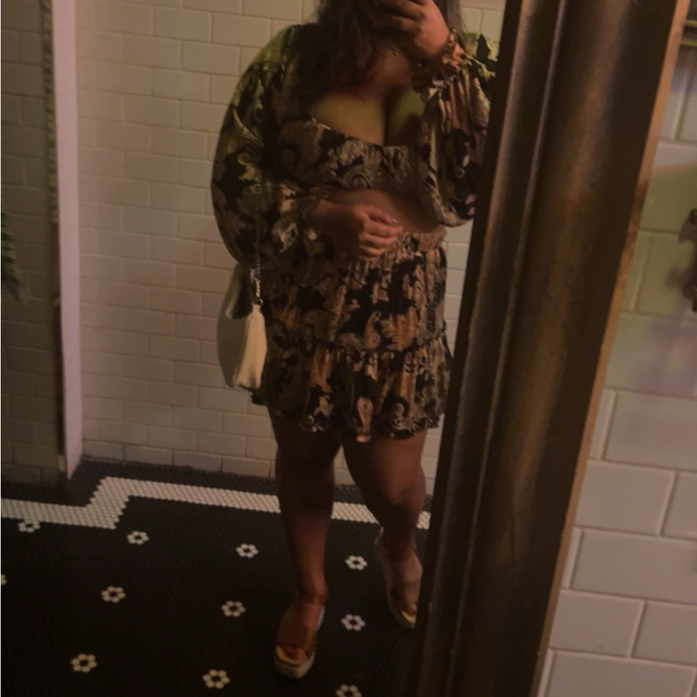 Floral Off-set Dress